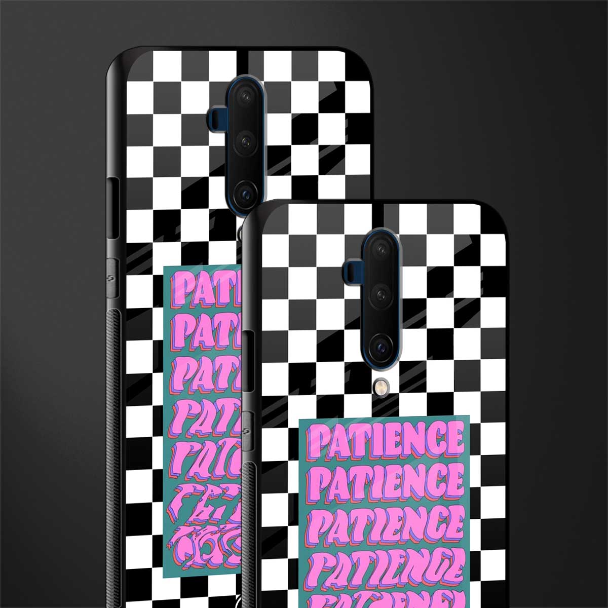 patience checkered glass case for oneplus 7t pro image-2