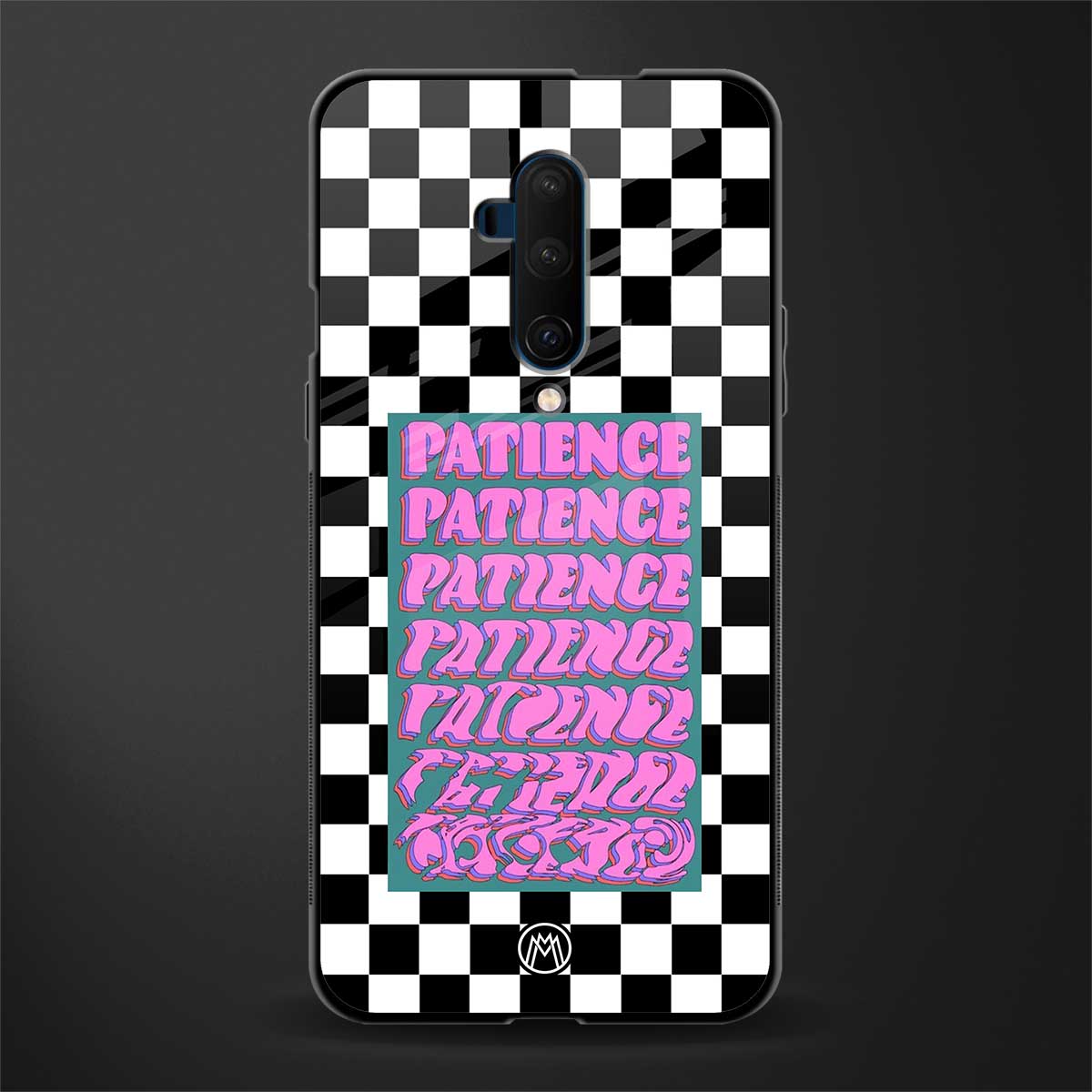 patience checkered glass case for oneplus 7t pro image