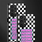 patience checkered back phone cover | glass case for samsung galaxy a13 4g