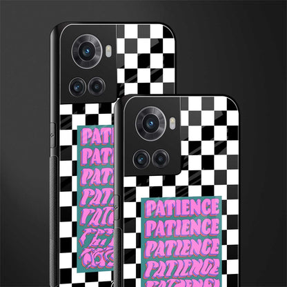 patience checkered back phone cover | glass case for oneplus 10r 5g