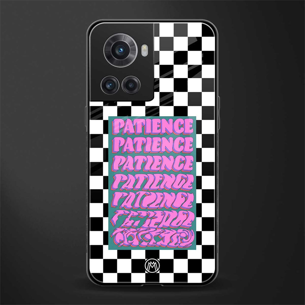 patience checkered back phone cover | glass case for oneplus 10r 5g