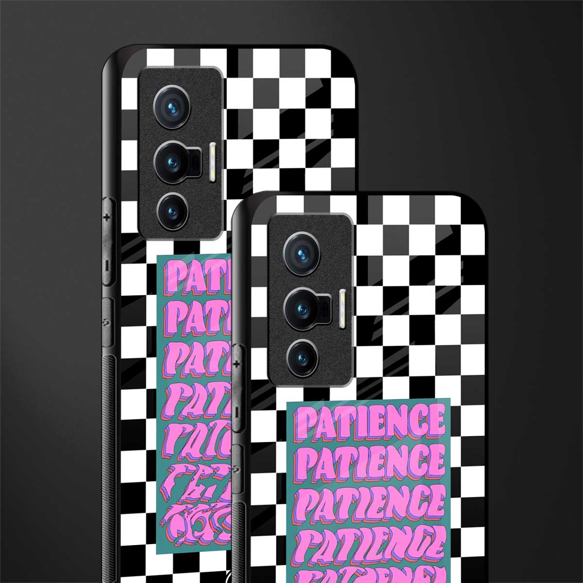 patience checkered glass case for vivo x70 image-2