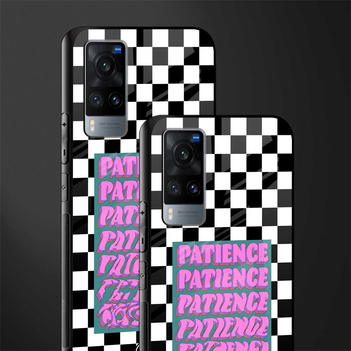 patience checkered glass case for vivo x60 image-2