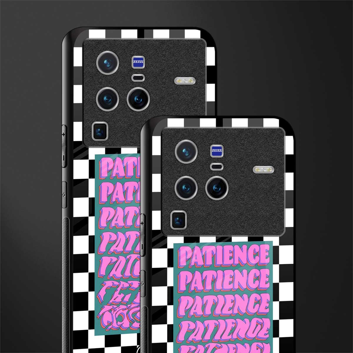 patience checkered glass case for vivo x80 pro 5g image-2
