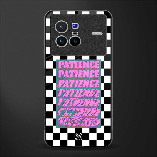 patience checkered glass case for vivo x80 image