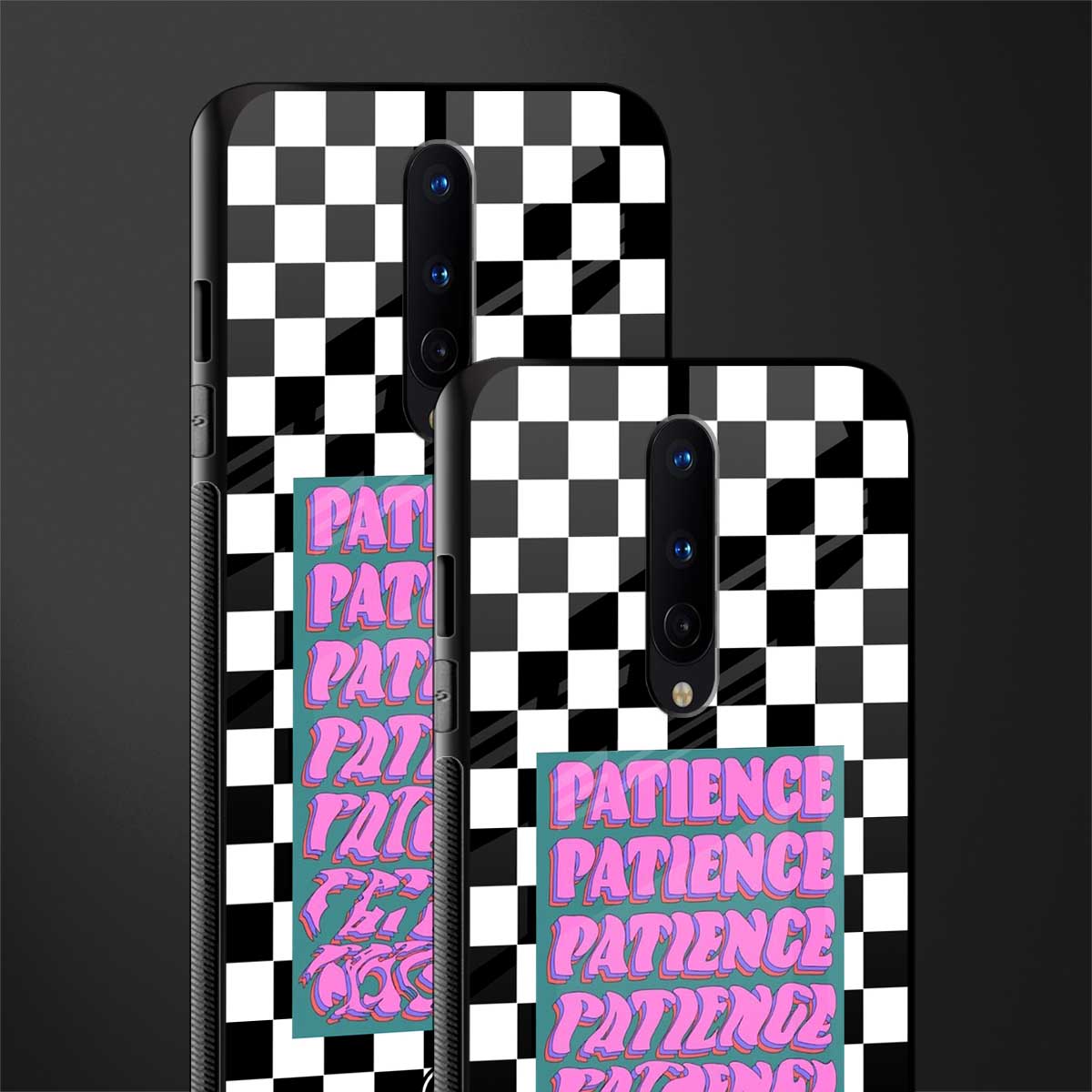 patience checkered glass case for oneplus 8 image-2