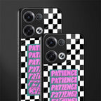 patience checkered back phone cover | glass case for oppo reno 8 pro