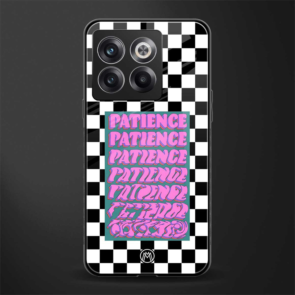 patience checkered back phone cover | glass case for oneplus 10t