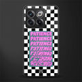 patience checkered back phone cover | glass case for oneplus 10t