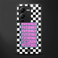 patience checkered back phone cover | glass case for vivo v25 pro 5g
