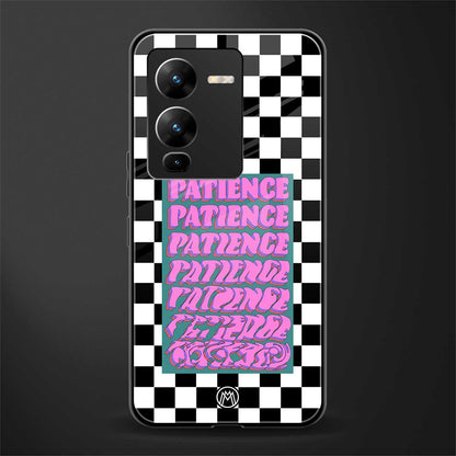 patience checkered back phone cover | glass case for vivo v25 pro 5g