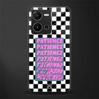 patience checkered back phone cover | glass case for vivo y35 4g