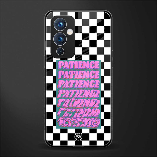 patience checkered back phone cover | glass case for oneplus 9