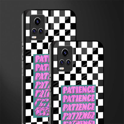 patience checkered back phone cover | glass case for vivo v21e 4g