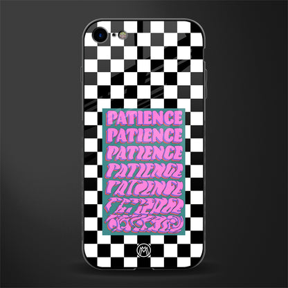 patience checkered glass case for iphone 7 image