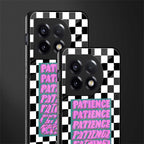 patience checkered back phone cover | glass case for oneplus 11