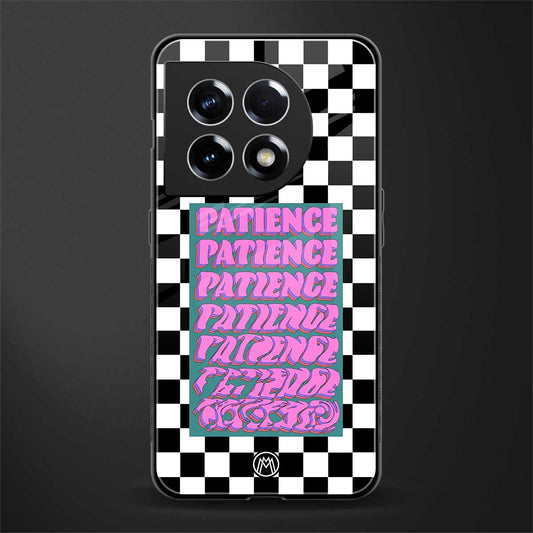 patience checkered back phone cover | glass case for oneplus 11