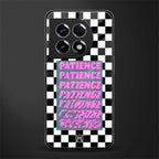 patience checkered back phone cover | glass case for oneplus 11