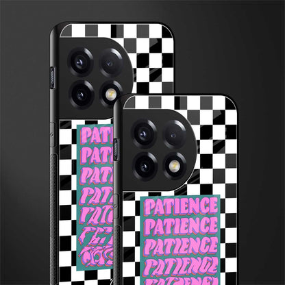 patience checkered back phone cover | glass case for oneplus 11r