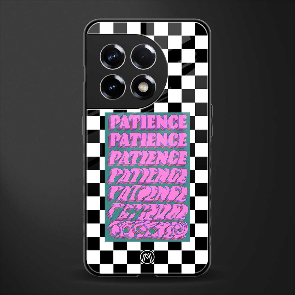 patience checkered back phone cover | glass case for oneplus 11r