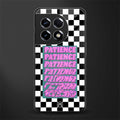 patience checkered back phone cover | glass case for oneplus 11r