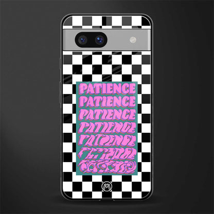 patience checkered back phone cover | glass case for Google Pixel 7A