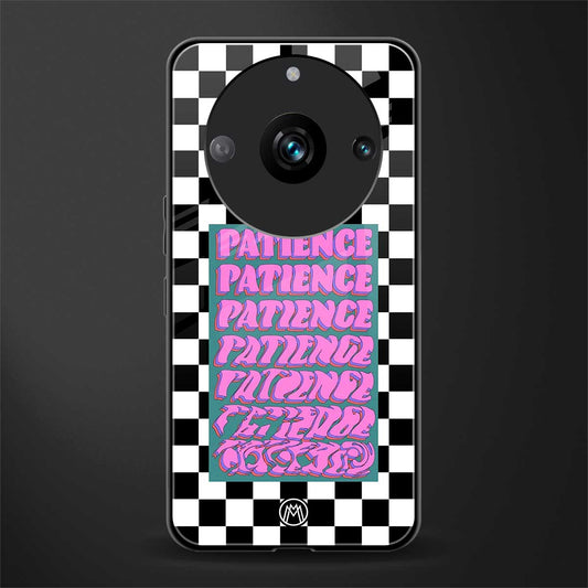 patience checkered back phone cover | glass case for realme 11 pro 5g