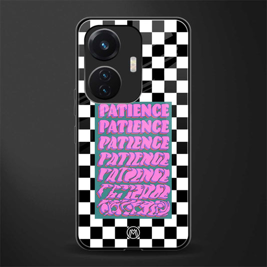 patience checkered back phone cover | glass case for vivo t1 44w 4g