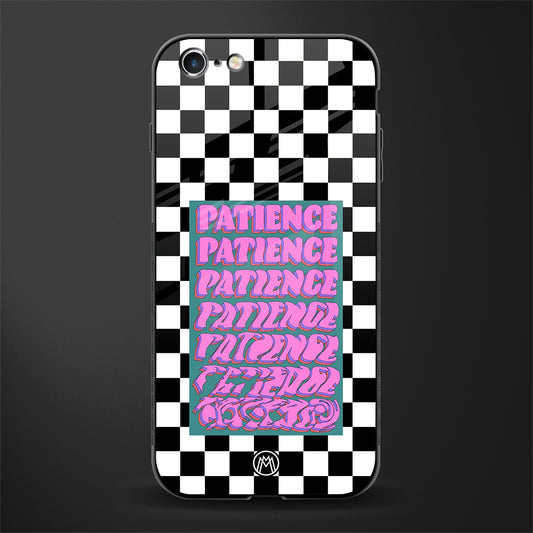 patience checkered glass case for iphone 6 image