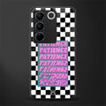 patience checkered back phone cover | glass case for vivo v27 pro 5g