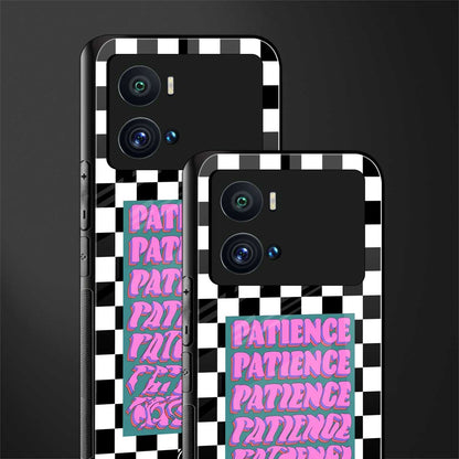 patience checkered back phone cover | glass case for iQOO 9 Pro
