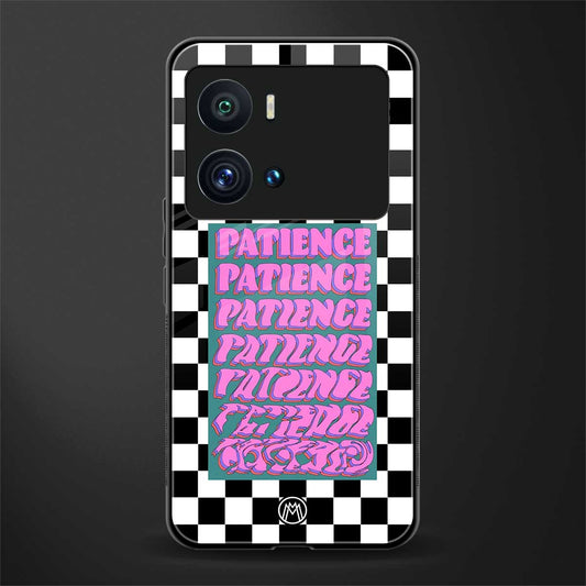 patience checkered back phone cover | glass case for iQOO 9 Pro