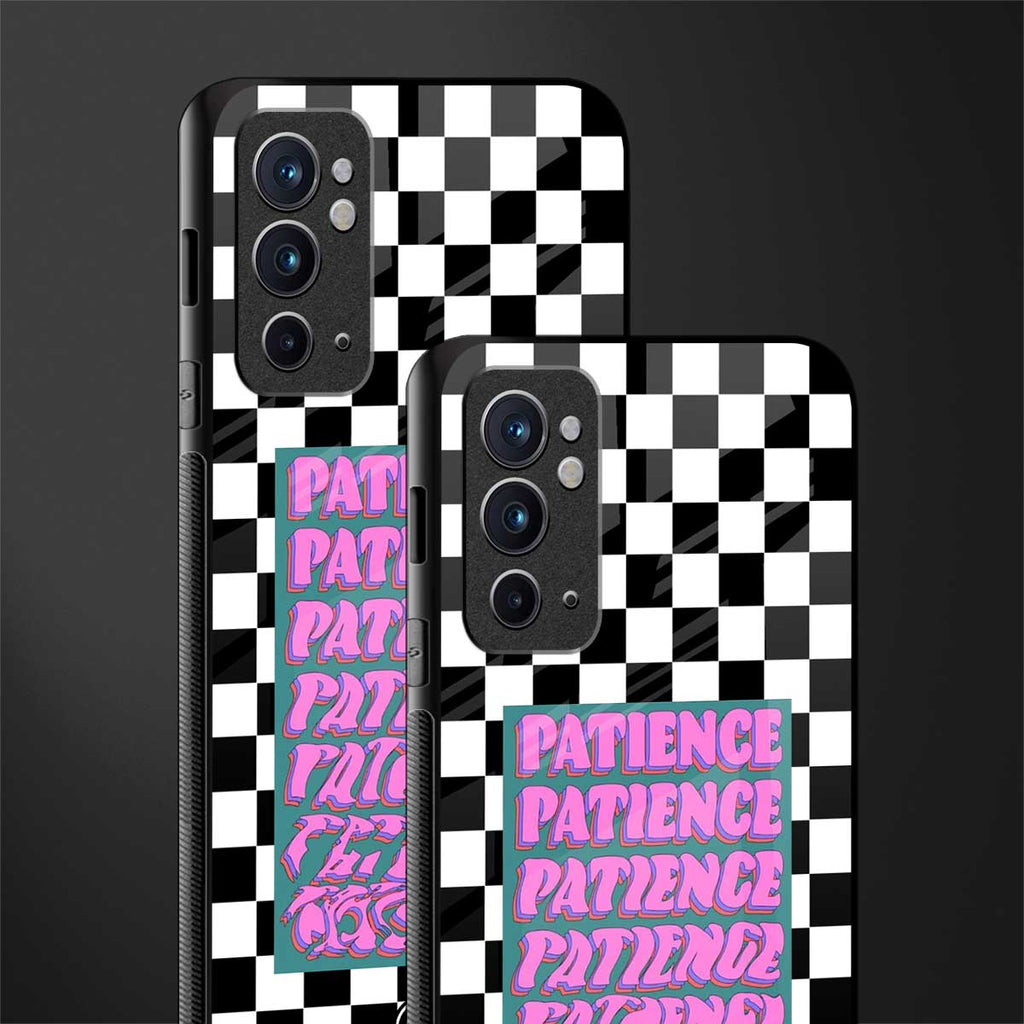 patience checkered glass case for oneplus 9rt image-2