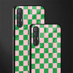pink & green check pattern glass case for oppo reno 3 pro image-2