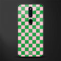 pink & green check pattern glass case for oppo f11 pro image