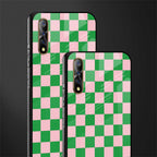 pink & green check pattern glass case for vivo z1x image-2