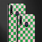 pink & green check pattern glass case for vivo z1 pro image-2
