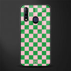 pink & green check pattern glass case for vivo z1 pro image