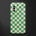 pink & green check pattern glass case for vivo v15 pro image