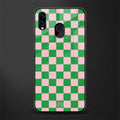 pink & green check pattern glass case for samsung galaxy a30 image