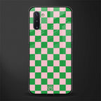 pink & green check pattern glass case for samsung galaxy note 10 image