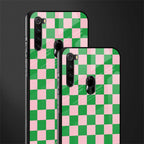 pink & green check pattern glass case for redmi note 8 image-2