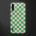 pink & green check pattern glass case for mi a3 redmi a3 image