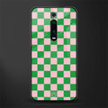 pink & green check pattern glass case for redmi k20 image