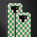 pink & green check pattern glass case for samsung galaxy note 9 image-2