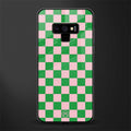 pink & green check pattern glass case for samsung galaxy note 9 image