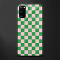 pink & green check pattern glass case for samsung galaxy s20 image