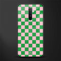 pink & green check pattern glass case for realme x2 pro image