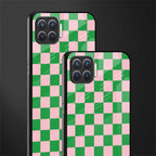 pink & green check pattern glass case for oppo f17 image-2