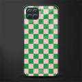 pink & green check pattern glass case for oppo f17 pro image